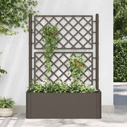 Plantenbak 100x43x142 cm antraciet met latwerk en zelfbewatering