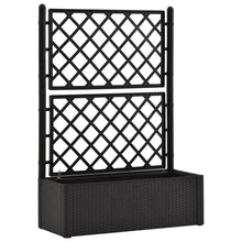 Plantenbak hoog met latwerk en zelfbewateringssysteem antraciet 100 x 43 x 142 cm Antraciet