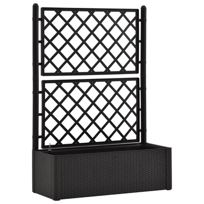 Plantenbak hoog met latwerk en zelfbewateringssysteem antraciet 100 x 43 x 142 cm Antraciet