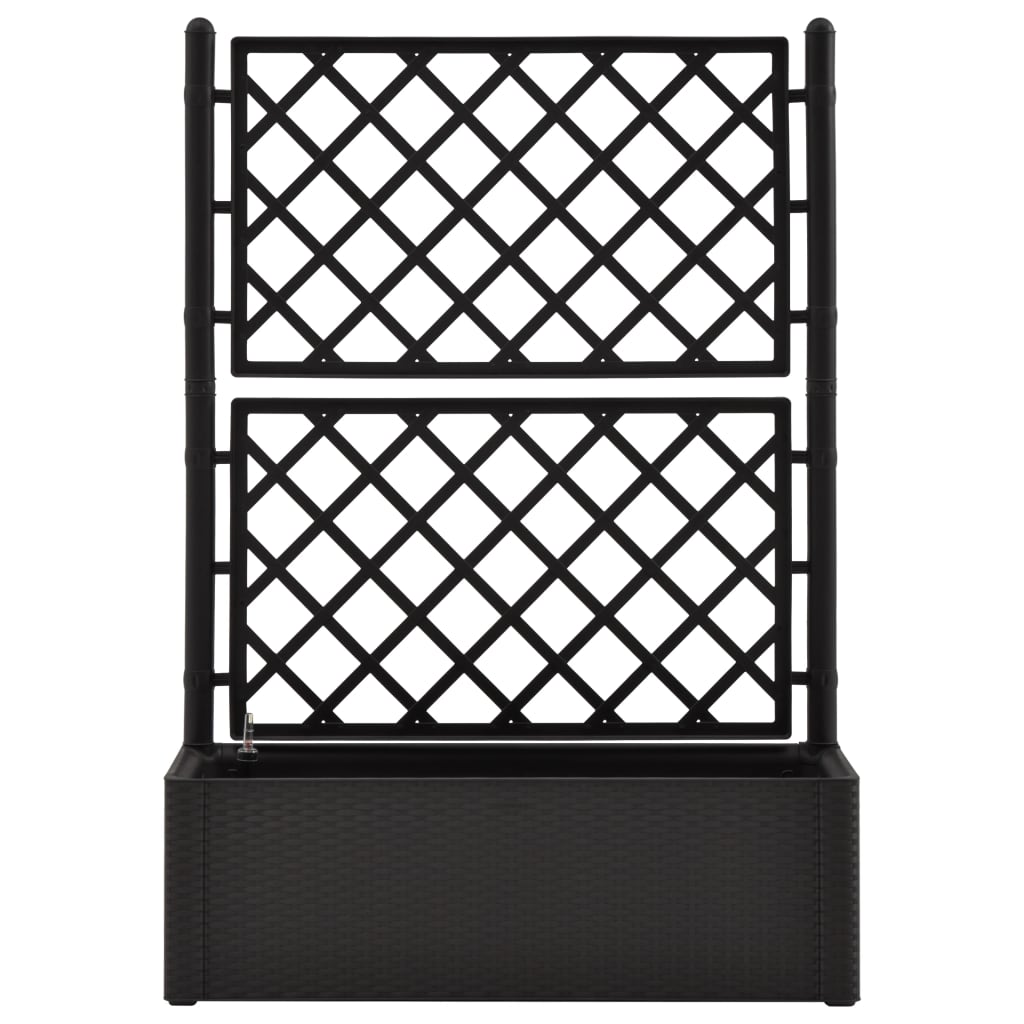 Plantenbak hoog met latwerk en zelfbewateringssysteem antraciet 100 x 43 x 142 cm Antraciet