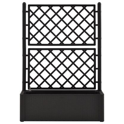 Plantenbak hoog met latwerk en zelfbewateringssysteem antraciet 100 x 43 x 142 cm Antraciet