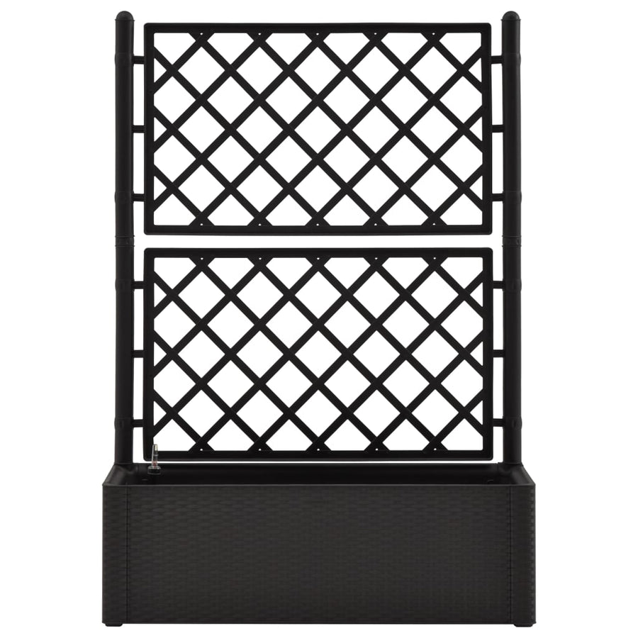 Plantenbak hoog met latwerk en zelfbewateringssysteem antraciet 100 x 43 x 142 cm Antraciet