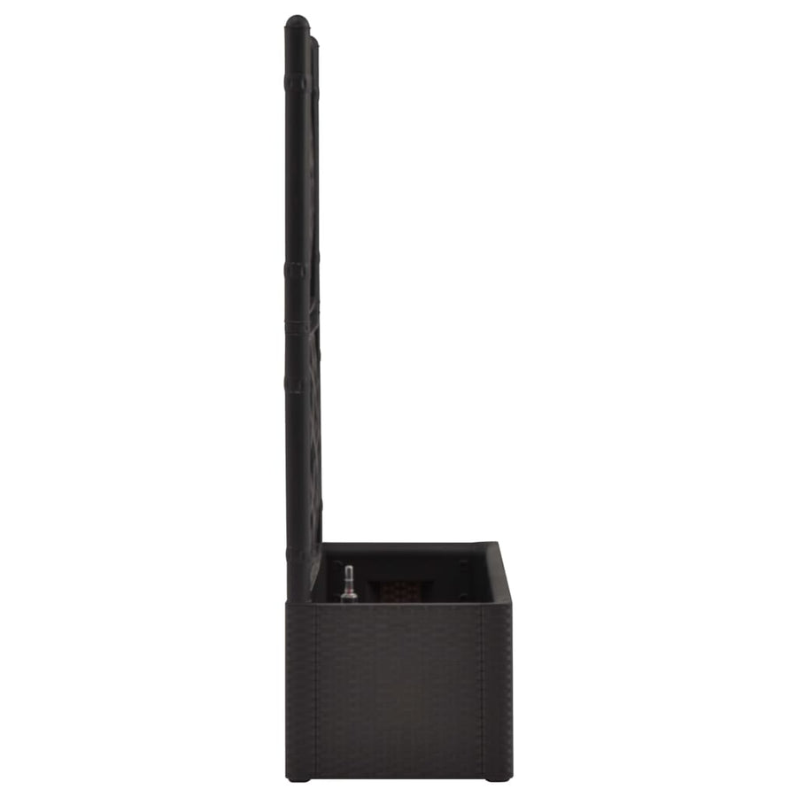 Plantenbak hoog met latwerk en zelfbewateringssysteem antraciet 100 x 43 x 142 cm Antraciet