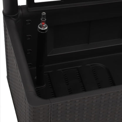 Plantenbak hoog met latwerk en zelfbewateringssysteem antraciet 100 x 43 x 142 cm Antraciet