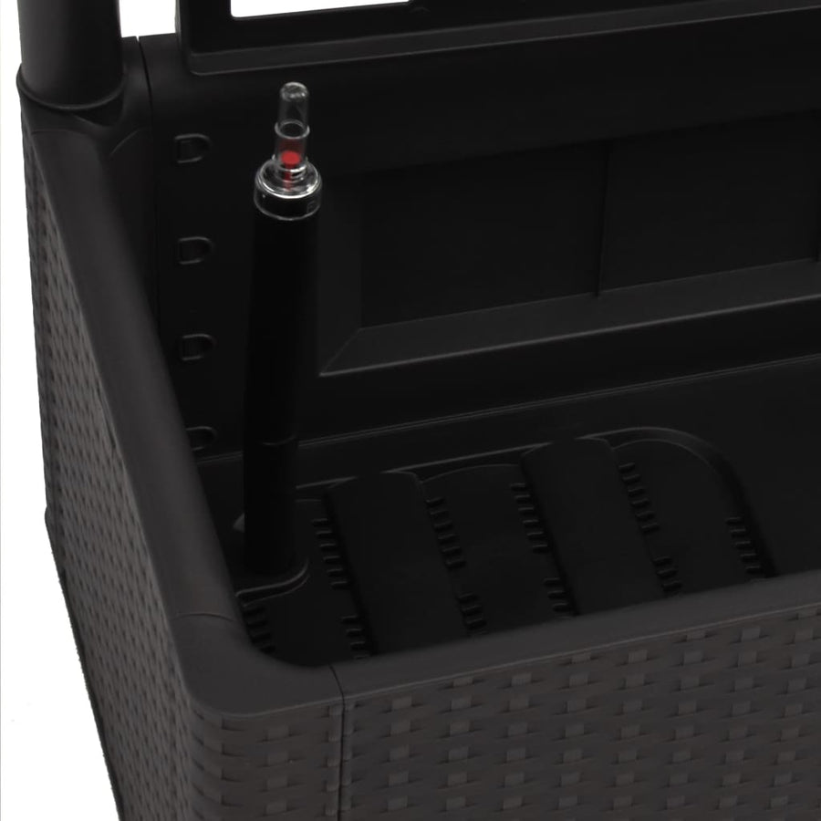 Plantenbak hoog met latwerk en zelfbewateringssysteem antraciet 100 x 43 x 142 cm Antraciet