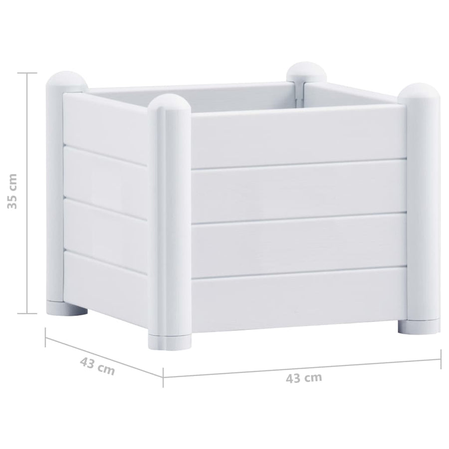 Plantenbak Verhoogd Pp 43 x 43 x 35 cm Wit