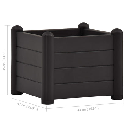 Plantenbak Verhoogd Pp 43 x 43 x 35 cm Antraciet