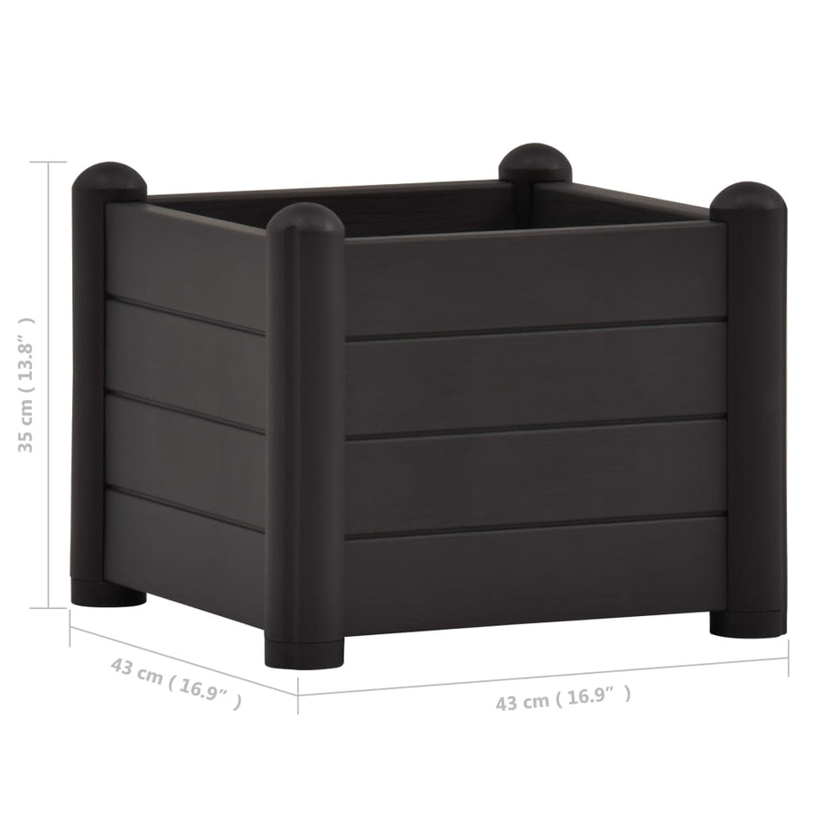 Plantenbak Verhoogd Pp 43 x 43 x 35 cm Antraciet