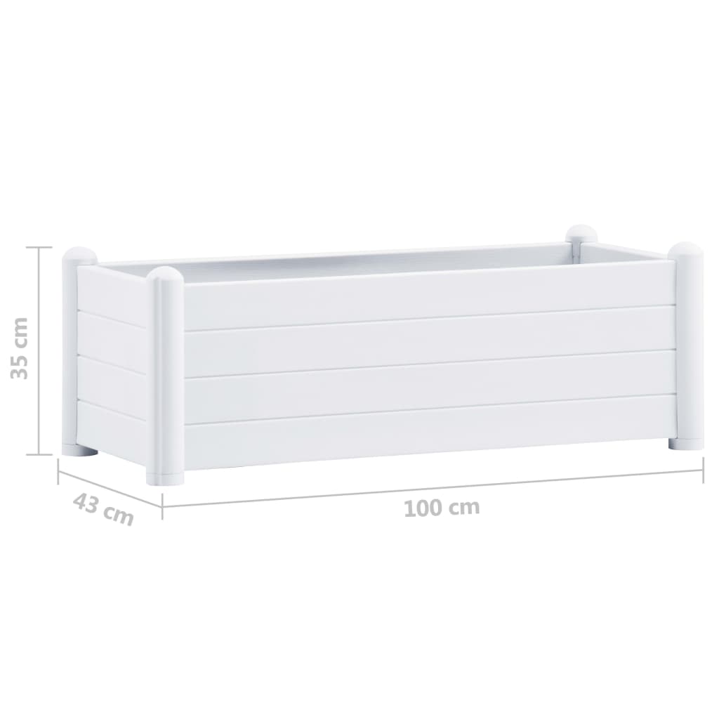 Plantenbak verhoogd 100x43x35 cm PP wit 100 x 43 x 35 cm Wit