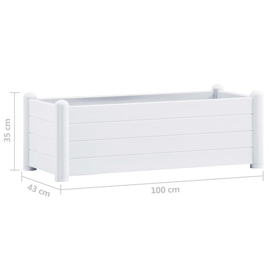 Plantenbak verhoogd 100x43x35 cm PP wit 100 x 43 x 35 cm Wit