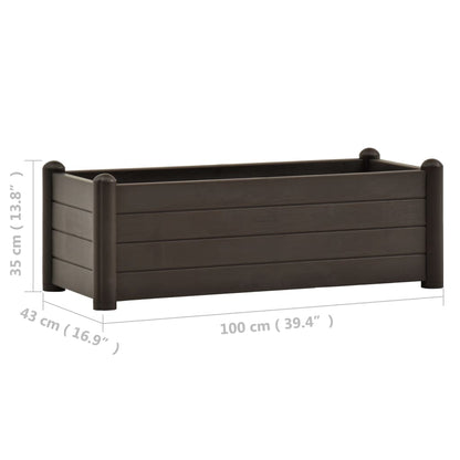 Plantenbak verhoogd 100x43x35 cm PP mokka 100 x 43 x 35 cm Mokka