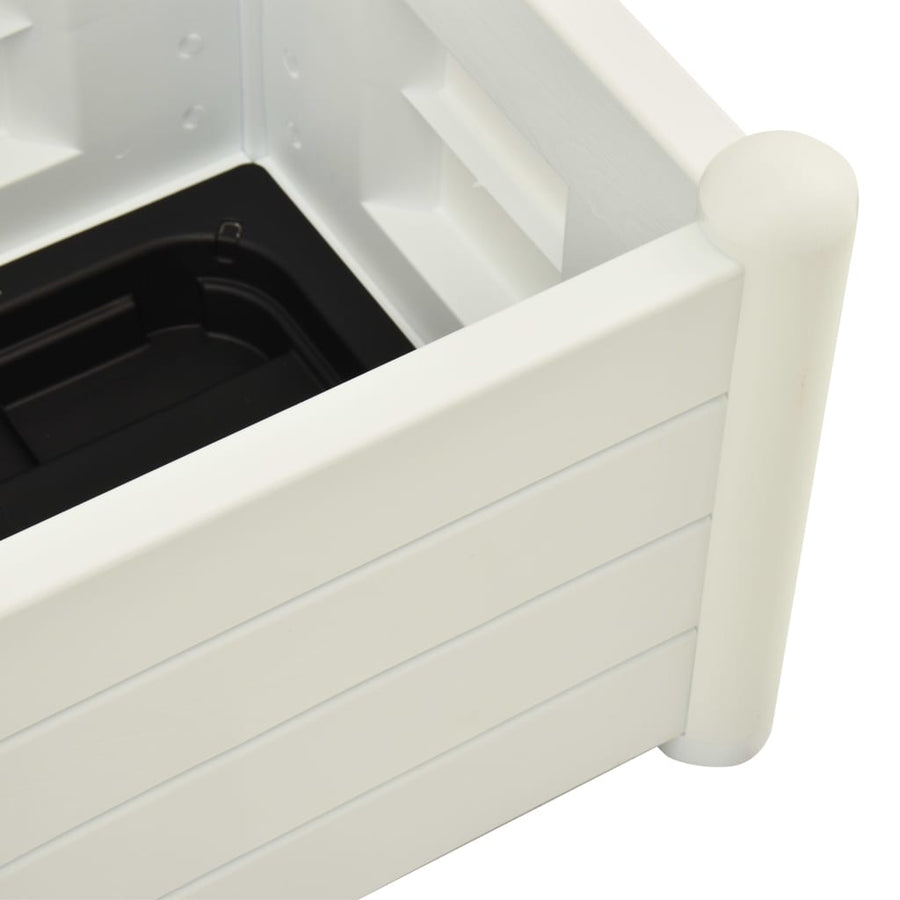 Plantenbak met latwerk 43x43x142 cm PP wit 43 x 43 x 142 cm Wit