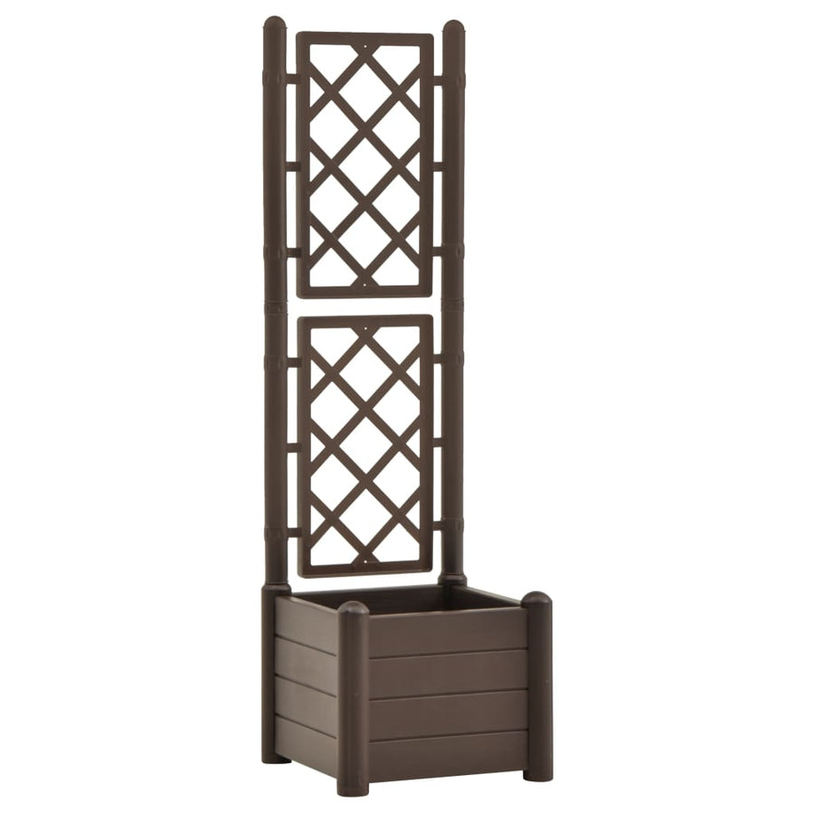 Plantenbak met latwerk 43x43x142 cm PP mokka 43 x 43 x 142 cm Mokka