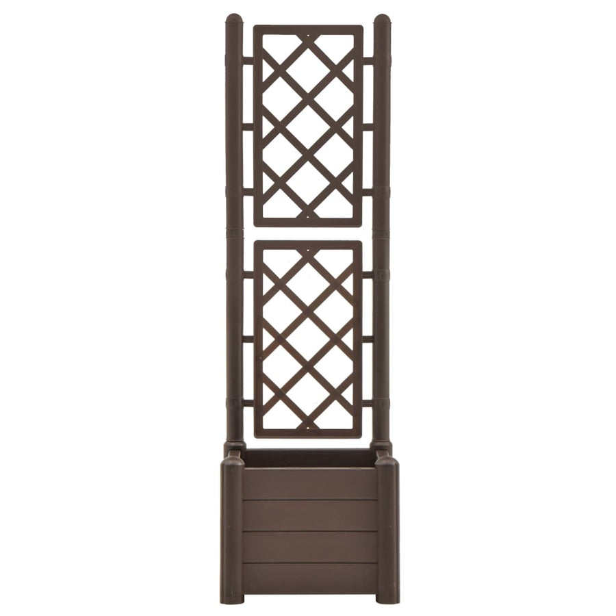 Plantenbak met latwerk 43x43x142 cm PP mokka 43 x 43 x 142 cm Mokka