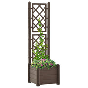 Plantenbak met latwerk 43x43x142 cm mokka PP