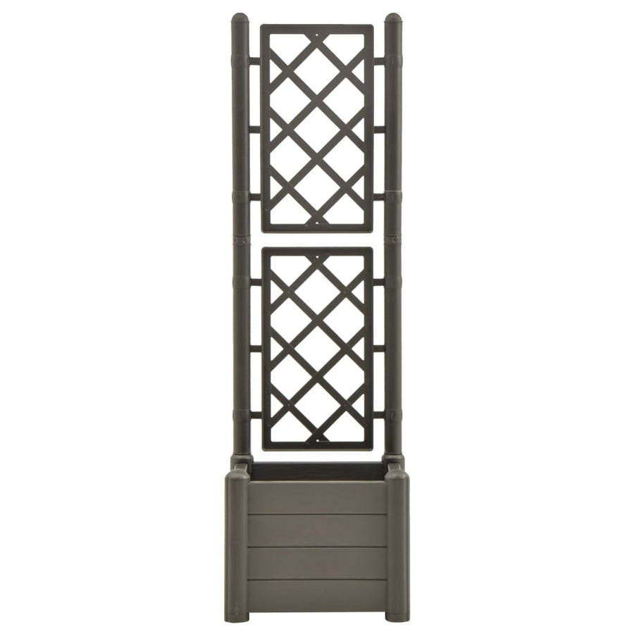 Plantenbak met latwerk 43x43x142 cm PP antracietkleurig 43 x 43 x 142 cm Antraciet