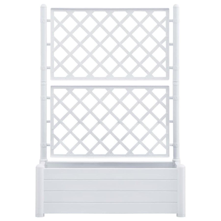Plantenbak met latwerk 100x43x142 cm PP wit 100 x 43 x 142 cm Wit