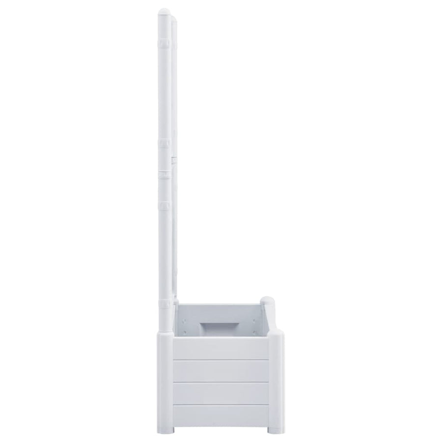 Plantenbak met latwerk 100x43x142 cm PP wit 100 x 43 x 142 cm Wit