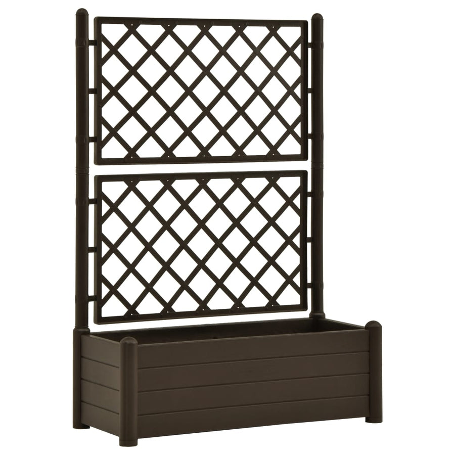 Plantenbak met latwerk 100x43x142 cm PP mokka 100 x 43 x 142 cm Mokka