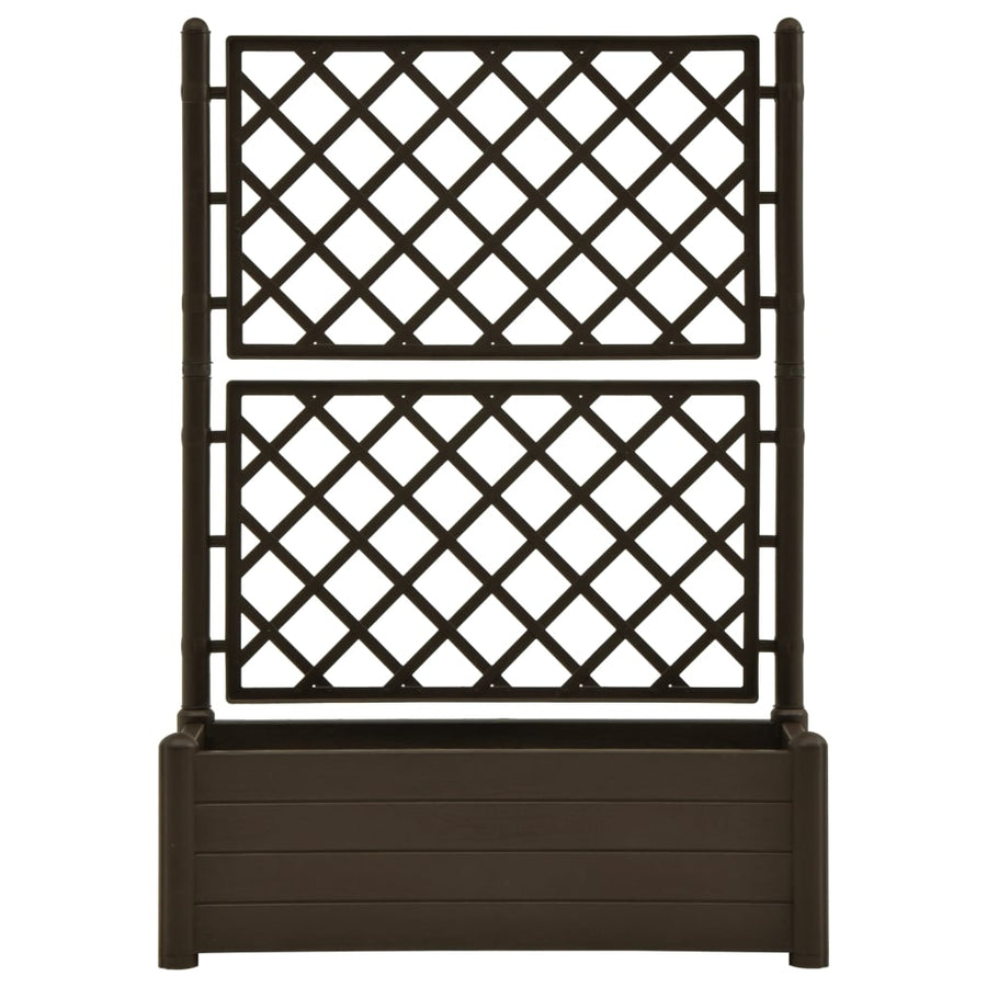 Plantenbak met latwerk 100x43x142 cm PP mokka 100 x 43 x 142 cm Mokka