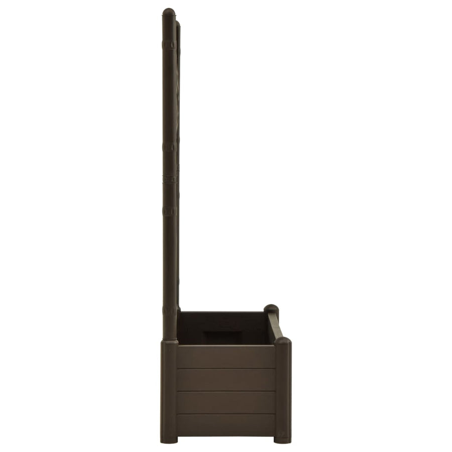 Plantenbak met latwerk 100x43x142 cm PP mokka 100 x 43 x 142 cm Mokka