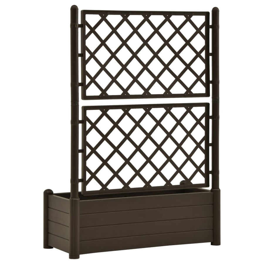 Plantenbak met latwerk 100x43x142 cm PP mokka 100 x 43 x 142 cm Mokka
