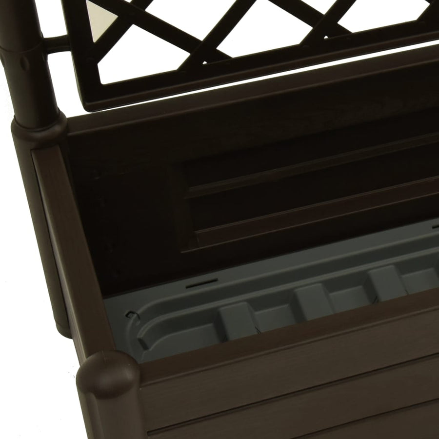 Plantenbak met latwerk 100x43x142 cm PP mokka 100 x 43 x 142 cm Mokka