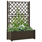 Plantenbak met latwerk 100x43x142 cm mokka PP
