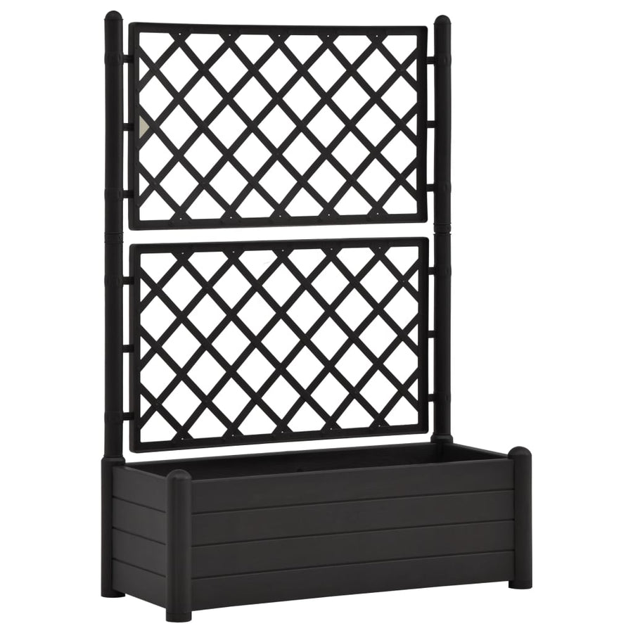 Plantenbak met latwerk 100x43x142 cm PP antraciet 100 x 43 x 142 cm Antraciet