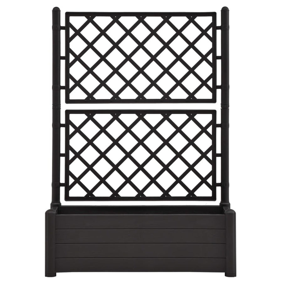 Plantenbak met latwerk 100x43x142 cm PP antraciet 100 x 43 x 142 cm Antraciet