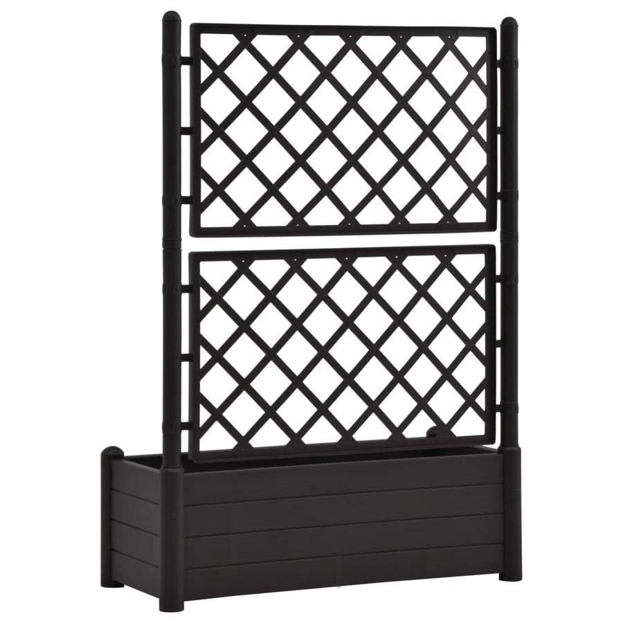 Plantenbak met latwerk 100x43x142 cm PP antraciet 100 x 43 x 142 cm Antraciet