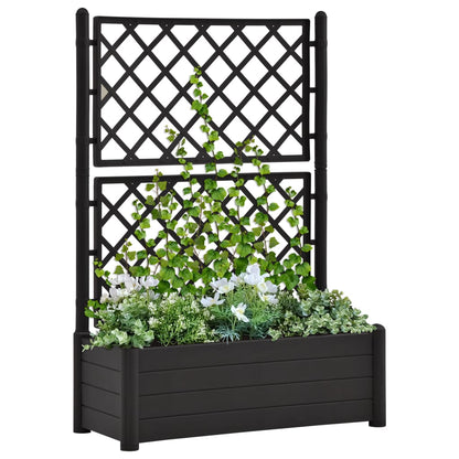 Plantenbak met latwerk 100x43x142 cm PP antraciet 100 x 43 x 142 cm Antraciet
