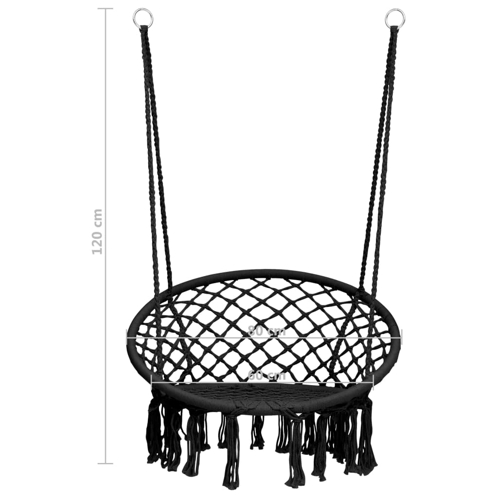 Hangstoel 80 Cm Kleurig Antraciet