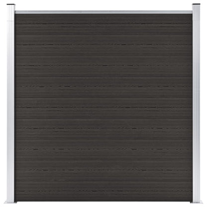 Schuttingpaneel 80X86 Cm Hkc Zwart 1 sectie met 2 palen