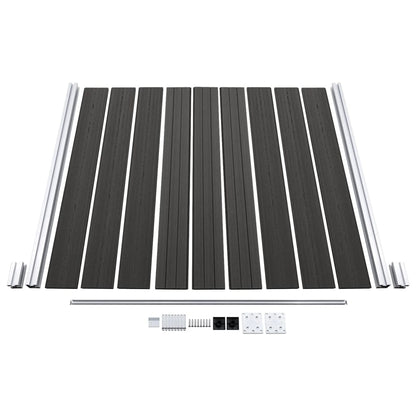 Schuttingpaneel 80X86 Cm Hkc Zwart 1 sectie met 2 palen