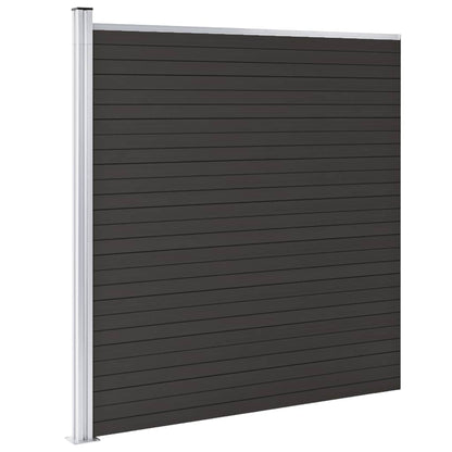 Schuttingpaneel 175x186 cm HKC zwart Zwart 1 sectie met 1 paal