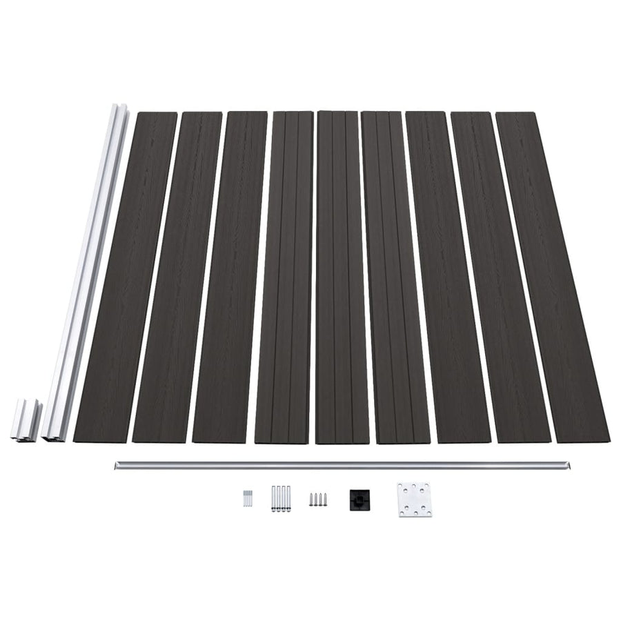 Schuttingpaneel 175x186 cm HKC zwart Zwart 1 sectie met 1 paal