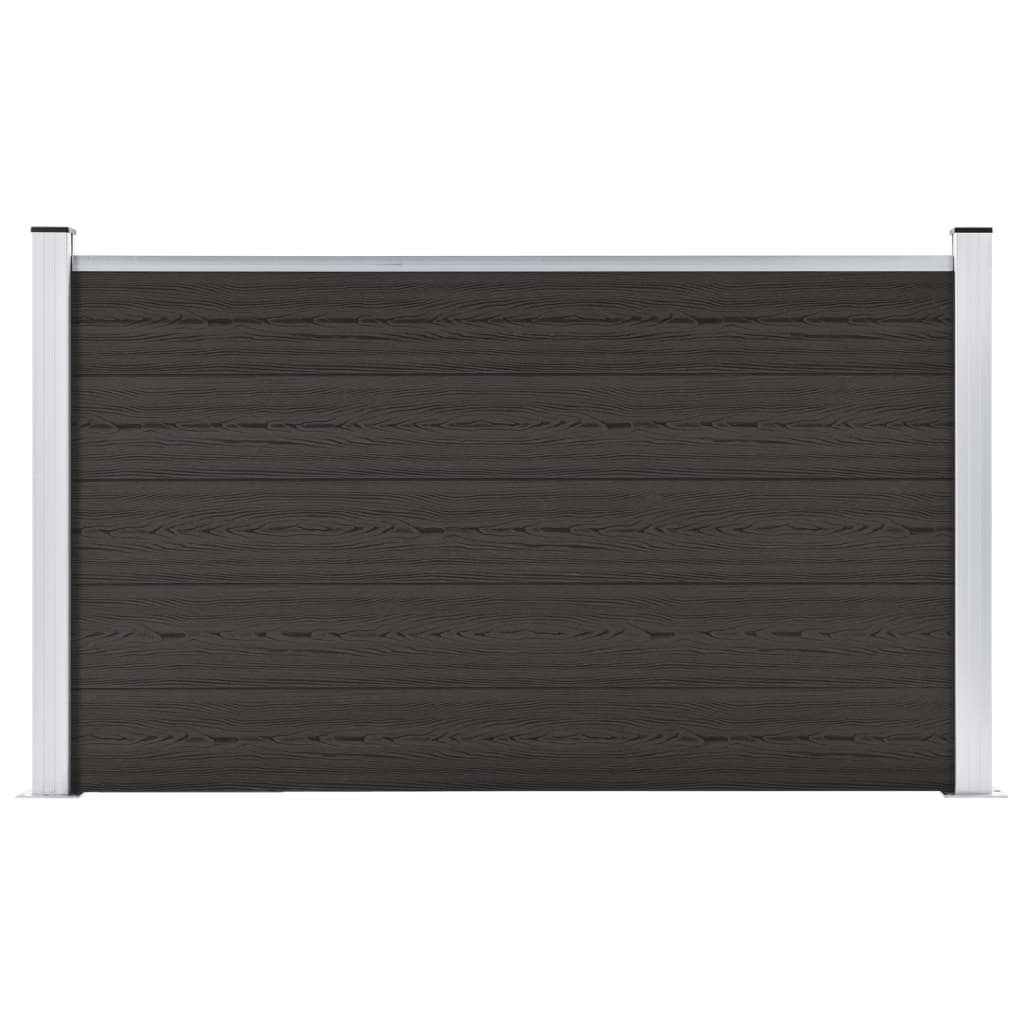 Schuttingpaneel 80X05 Cm Hkc Zwart 1 sectie met 2 palen