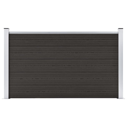 Schuttingpaneel 80X05 Cm Hkc Zwart 1 sectie met 2 palen