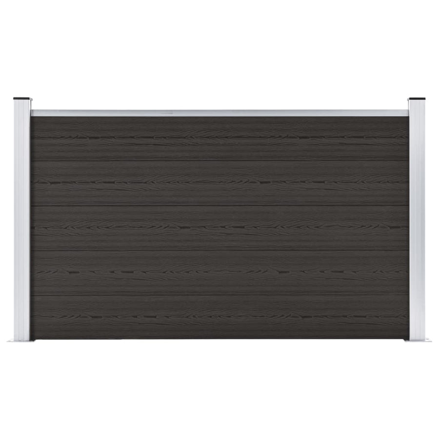 Schuttingpaneel 80X05 Cm Hkc Zwart 1 sectie met 2 palen