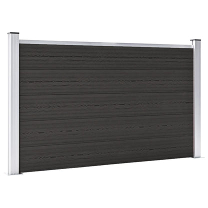 Schuttingpaneel 80X05 Cm Hkc Zwart 1 sectie met 2 palen