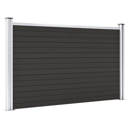 Schuttingpaneel 80X05 Cm Hkc Zwart 1 sectie met 2 palen
