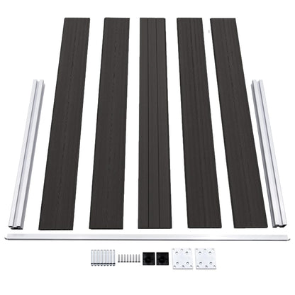Schuttingpaneel 80X05 Cm Hkc Zwart 1 sectie met 2 palen