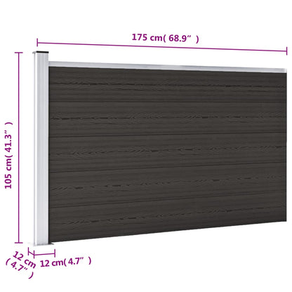 Schuttingpaneel 175x105 cm HKC zwart Zwart