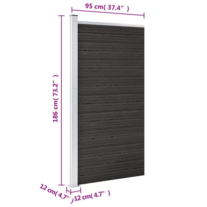 Schuttingpaneel 95x186 cm HKC grijs Grijs