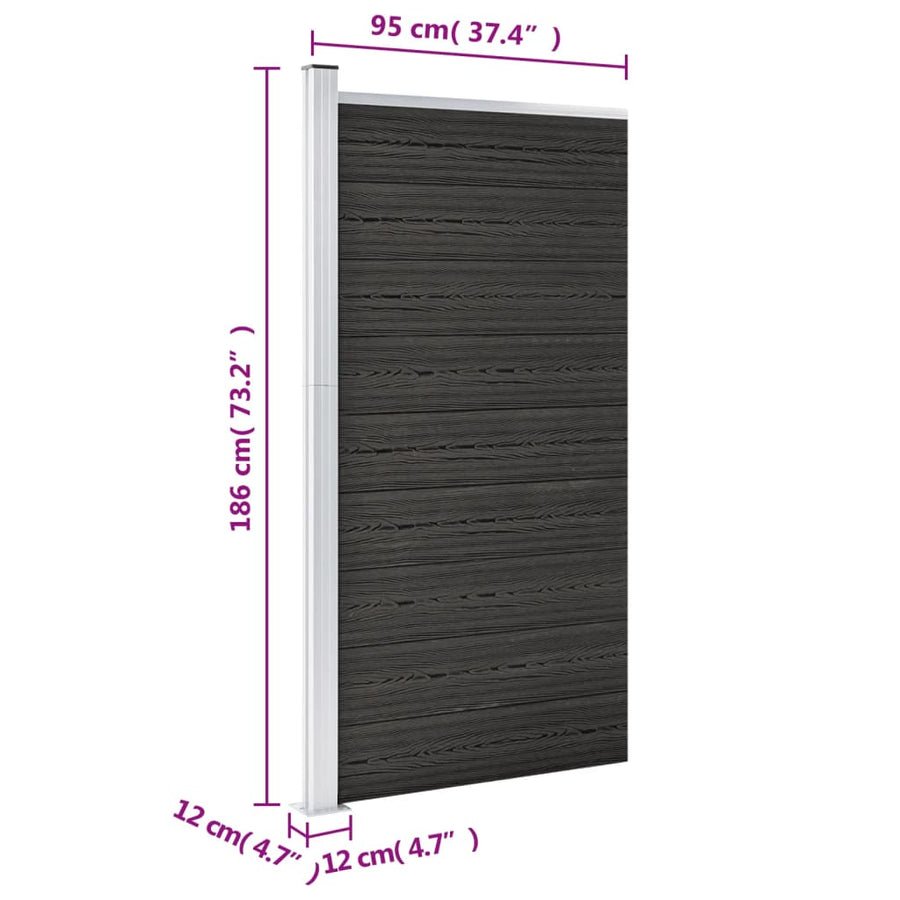 Schuttingpaneel 95x186 cm HKC grijs Grijs