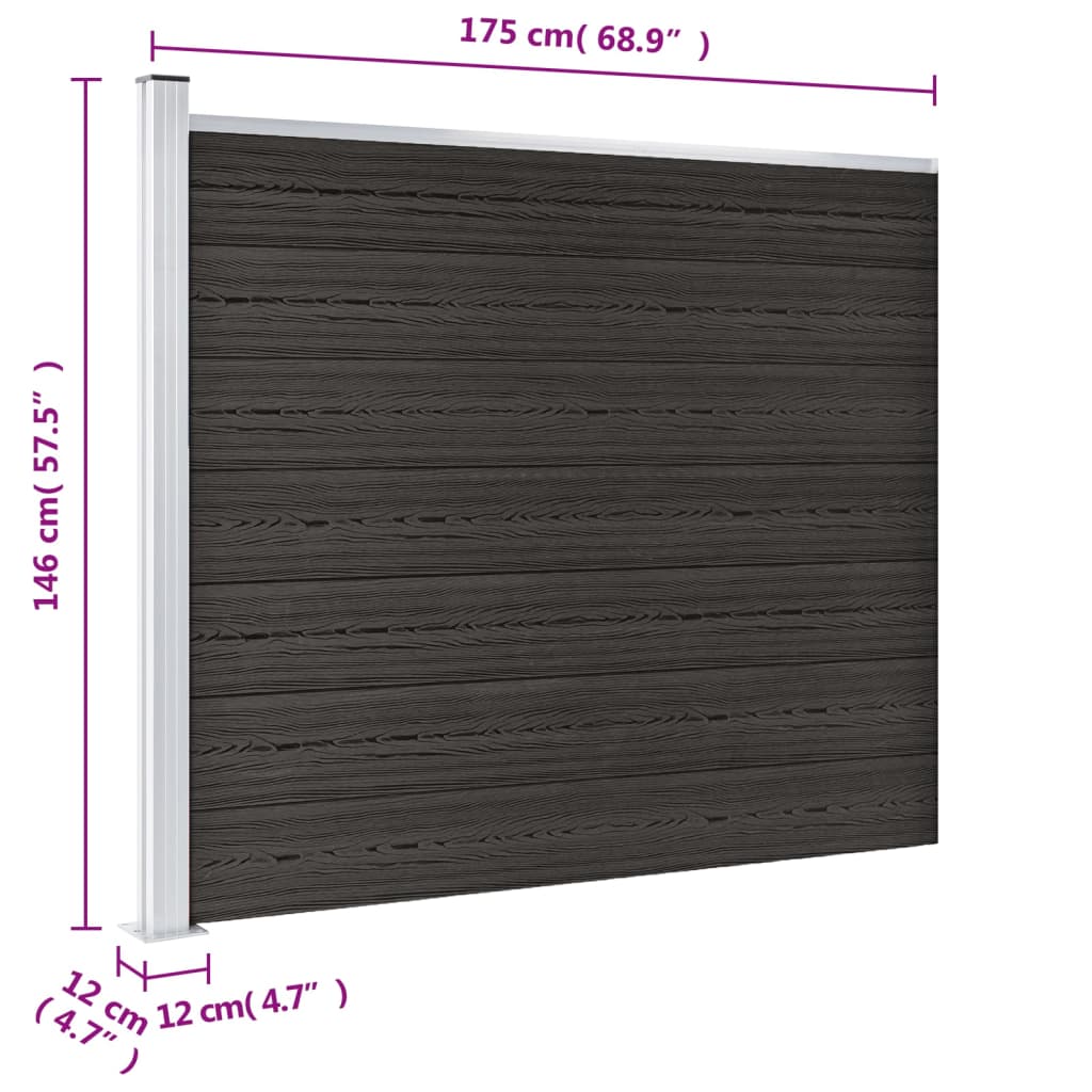 Schuttingpaneel 175x146 cm HKC grijs 175 x 146 cm Grijs
