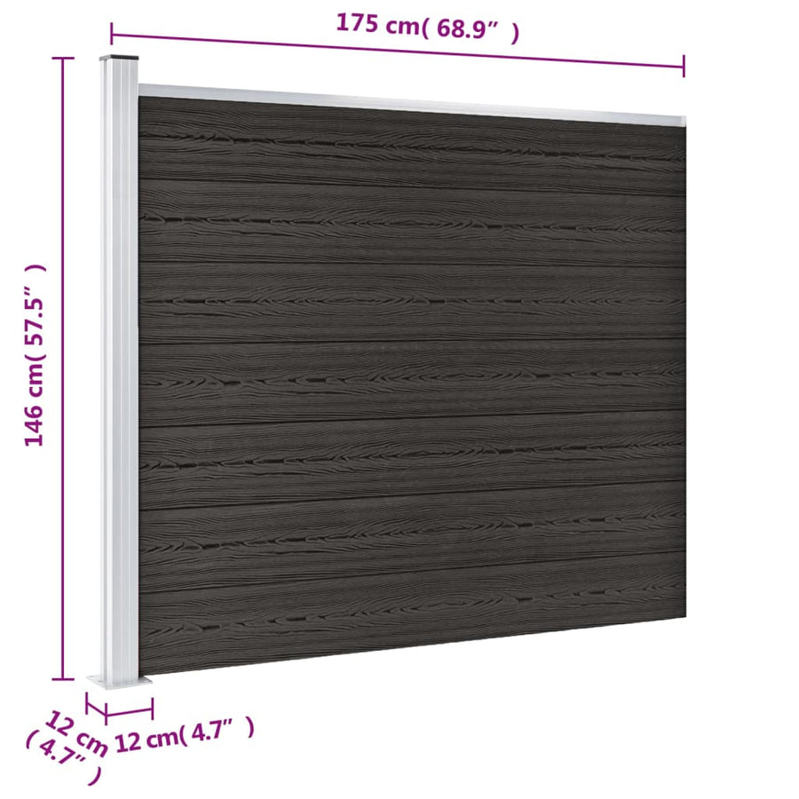 Schuttingpaneel 175x146 cm HKC grijs 175 x 146 cm Grijs