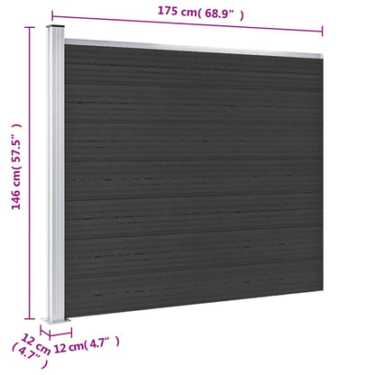 Schuttingpaneel Hkc 175 x 146 cm Zwart