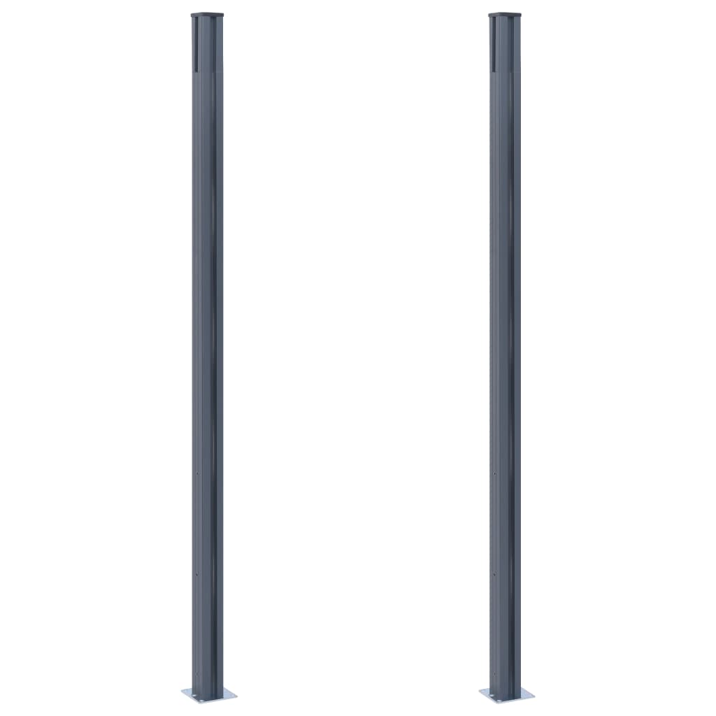 Schuttingpalen 185 Cm Aluminium 2 Donkergrijs
